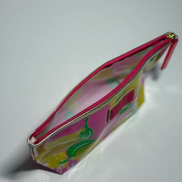 🍋 NWOT Lilly Pulitzer Estée Lauder Lemon Cosmetic Makeup Bag Pink Yellow Lemon - Picture 6 of 6